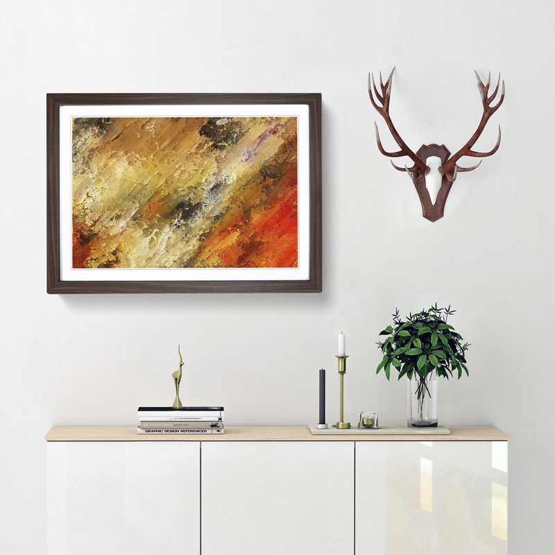 Memories of the Same in Abstract - Picture Frame Painting Print, Walnut Framed, 27cm H x 36cm W x 2cm D