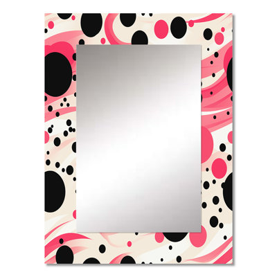 Dekou Popart Dynamic Doodle Dots - Polka dots  Mirror, Modern Decorative Wall Mirror, Printed Metal Art
