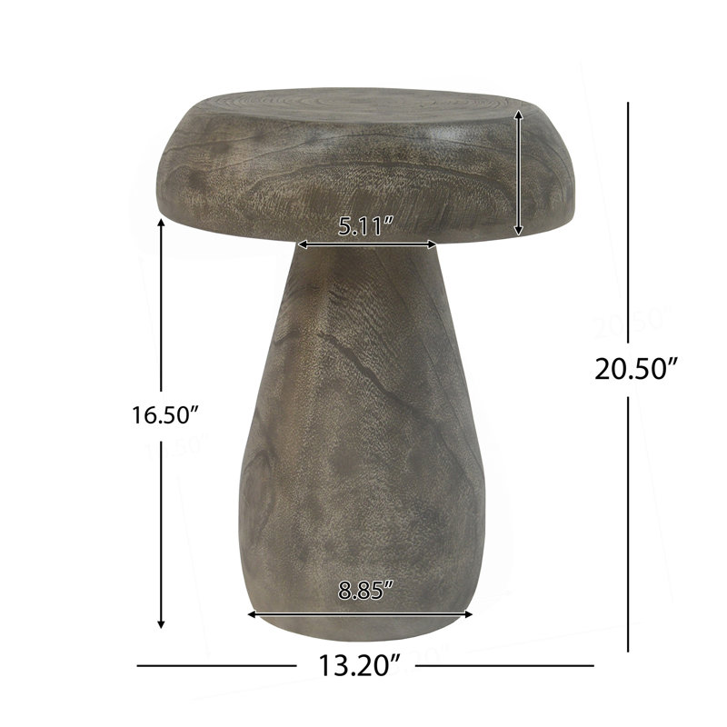 Mushroom Side Table,Wood-like texture, Natural Colour