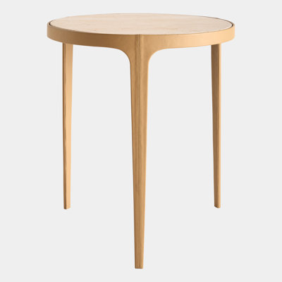 Avvolto Table-Camel/Travertine 26"H x 22"W x 22"D End Table