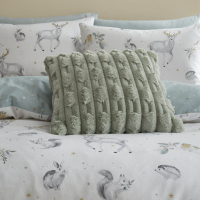 Carved Faux Fur Cushion Cover