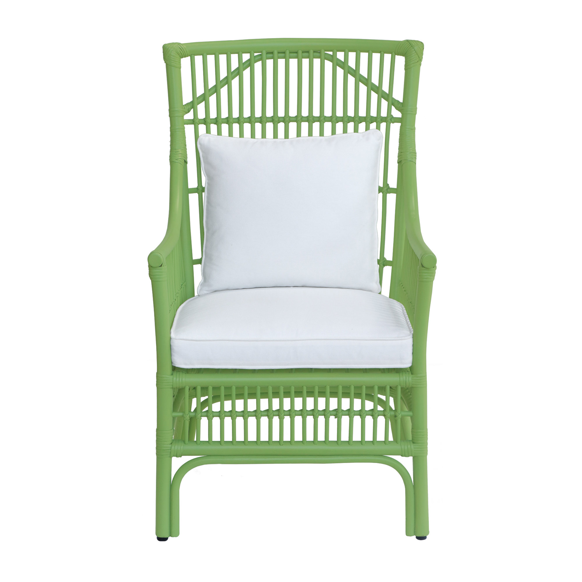 Jamestown Slat Back Rattan Armchair, Green