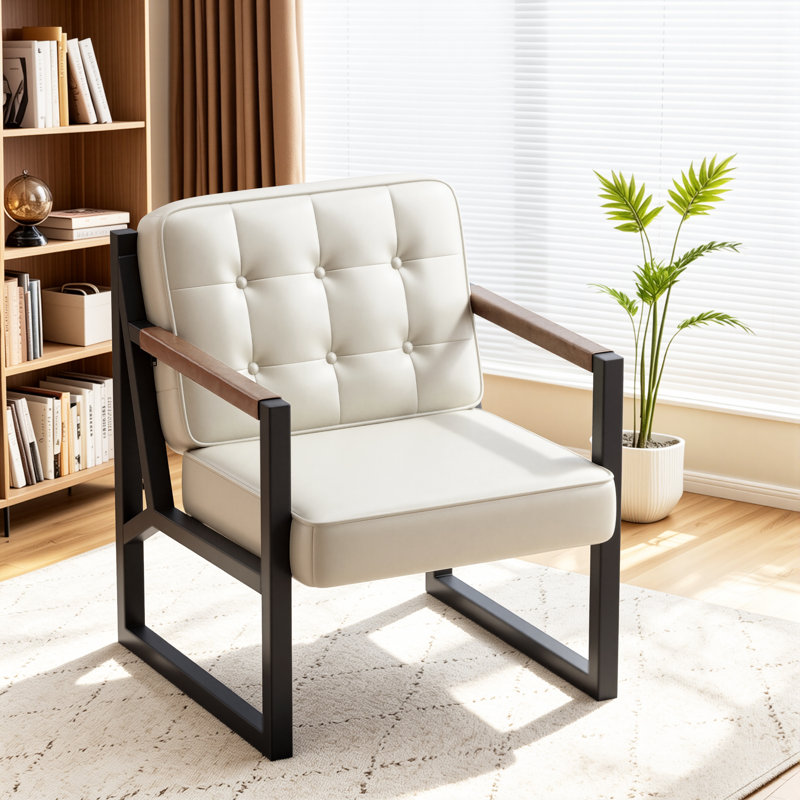 Fauteuil d'appoint Modern, Similicuir beige