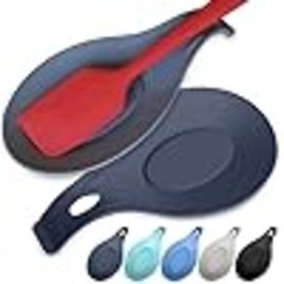 Repose-cuillère en silicone pour dessus de cuisinière, ensemble de 2 - Résistant à la chaleur, facile à nettoyer.