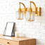 Luminaire de meuble-lavabo moderne à 4 lumières avec accents en cristal, applique murale dorée à intensité variable pour le maquillage et miroir, installation facile de 32,67 pouces-499878001-499878000-499877963