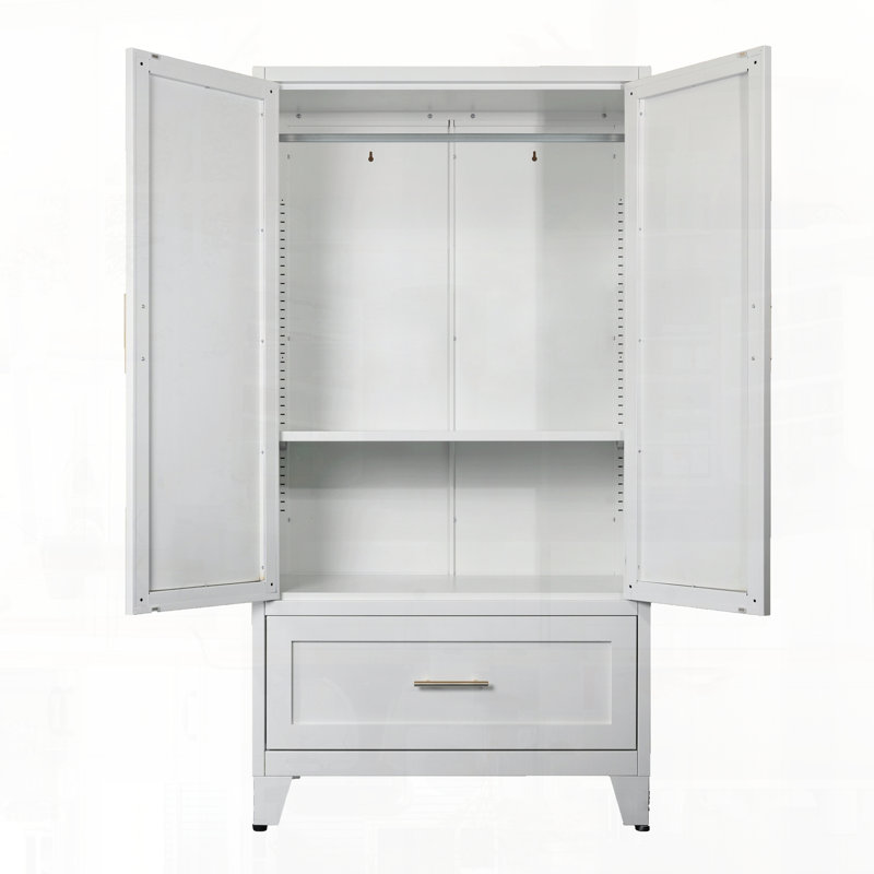 Armoire à tringle en métal, Blanc