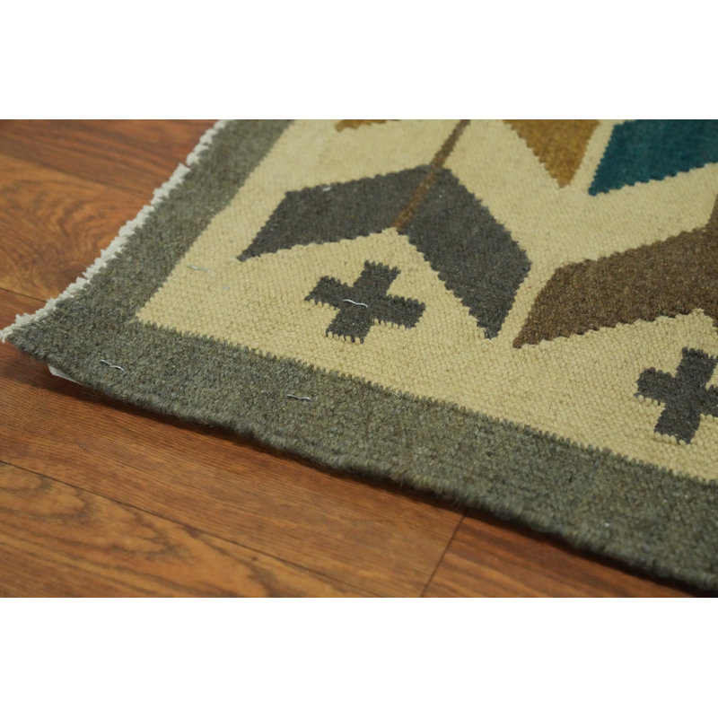 Tapis oriental géométrique Kilim 11 x 14