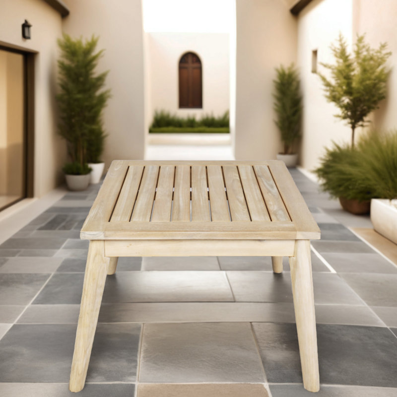 Table d'appoint carrée d'extérieur en acacia