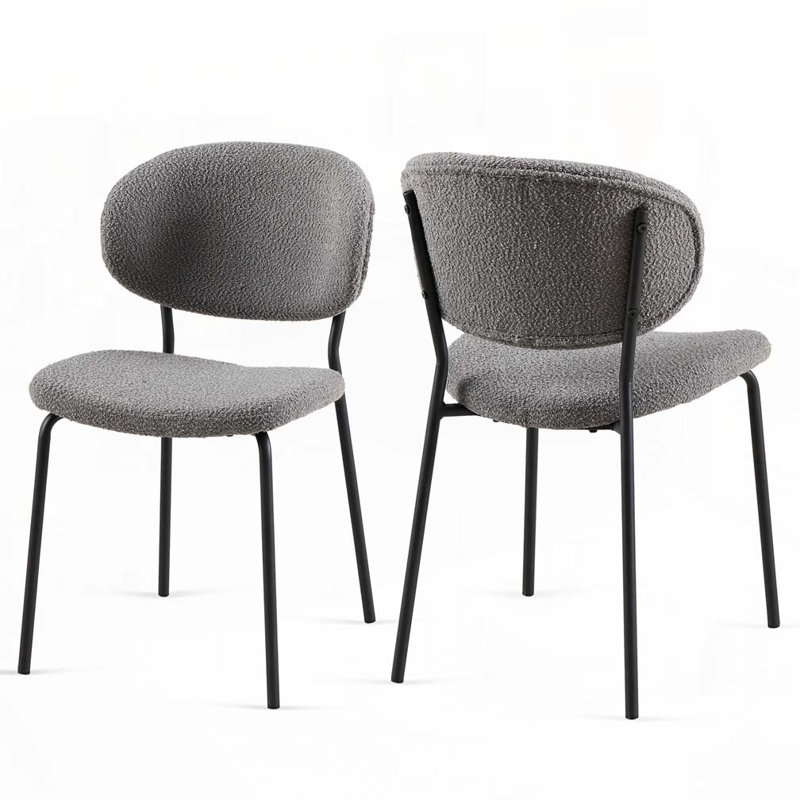 Chaises de salle à manger Boucle, Gris