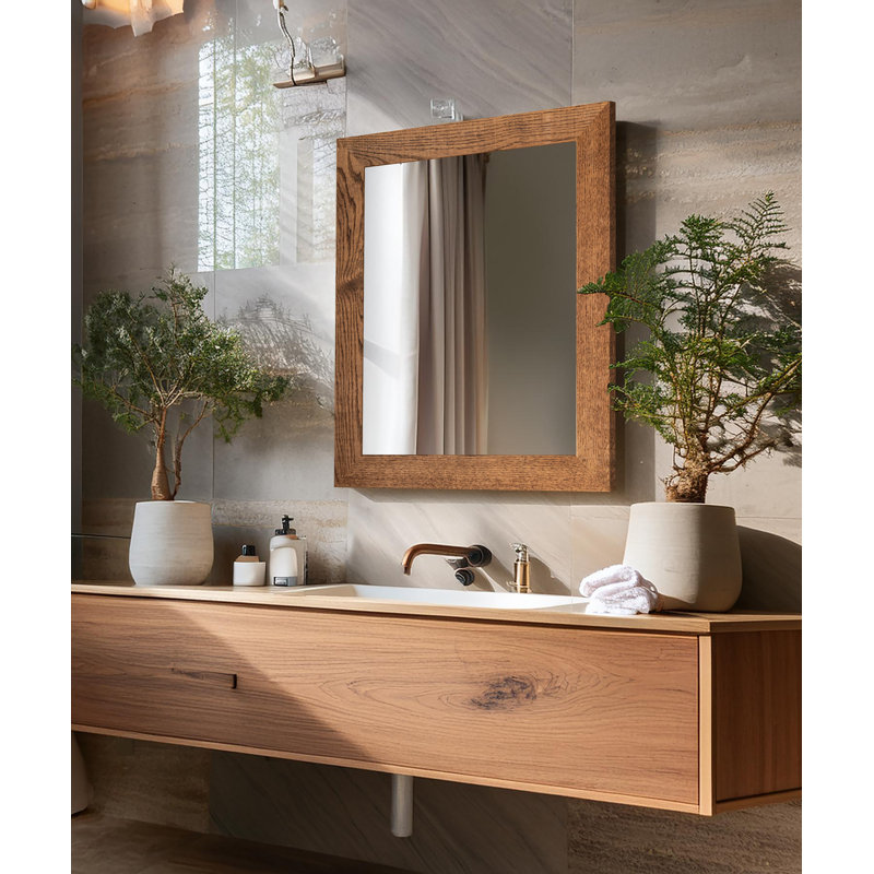 Miroir en bois franc Lark Manor ™ Ozark, 33 po x 40 po, Miel