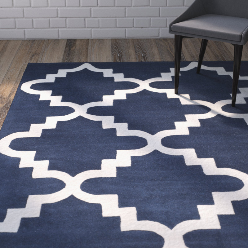 Carolene Hand Tufted Wool Geometric Rug, Rectangle 4' x 6'