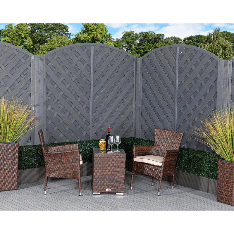 Farrar 2 Seater Rattan Conversation Set, Chocolate/Coffee Cream