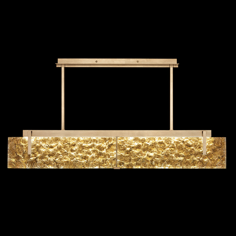 Luminaire suspendu linéaire 52,25 po Terra, Or, Feuille d’or