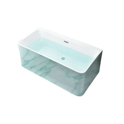 Ensemble de douche et baignoire rectangulaire sans cadre H 63,2 po x H 23,2 po