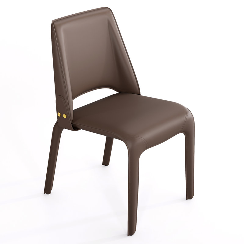 Saddle Leather Dining Chair, Brown