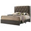 Lit pour grand lit moderne, finition grise, tête de lit, lit en bois d'hévéa pour chambre à coucher, gris, cadre, classique-401627348-401627306