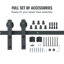 Black Steel Single Door Barn Door Hardware Kit Standard Single