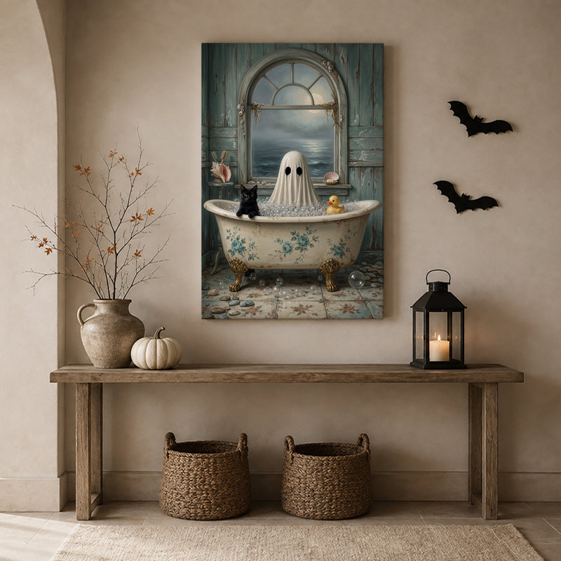 Art mural sur toile, "Ghost and Black", H 30 po x l 20 po