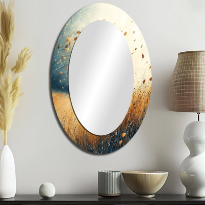 Miroir mural Meadow Windy Prairie Leaves I - Orange Country
