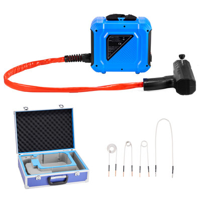 Outil de dévissage par induction, kit de chauffage par induction magnétique 1800 W 110 V, outil portatif pour le retrait des vis rouillées, outils de réparation automobile avec 4 bobines et coffret.