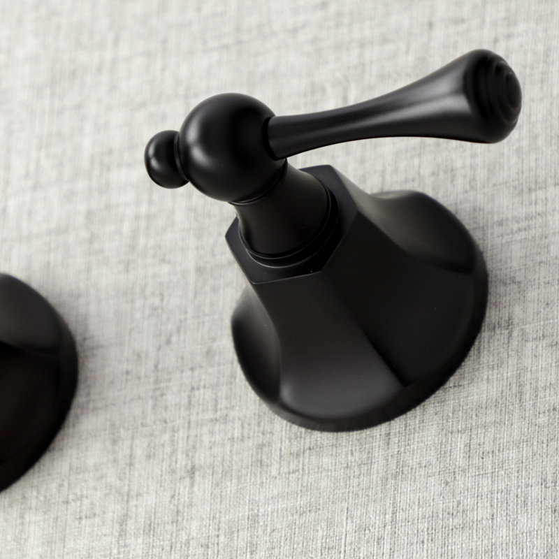 Kingston Brass Metropolitan Two-Handle 3-Hole Wall Mount Bathroom Faucet, Oil Rubbed Bronze
