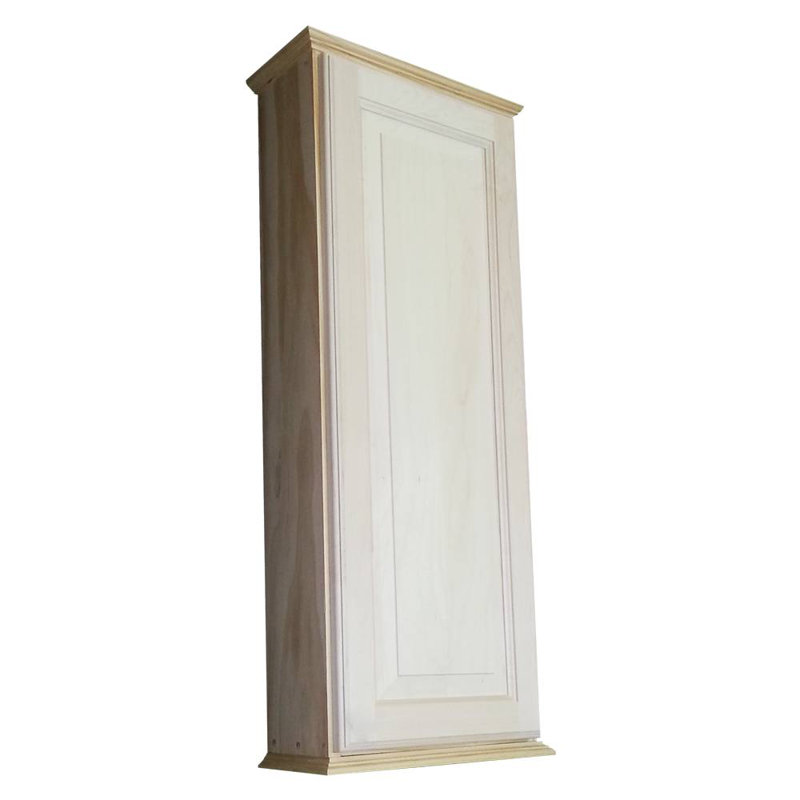 Armoire de salle de bain murale en bois massif, H 37,5 po x l 15,5 po x P 8 po