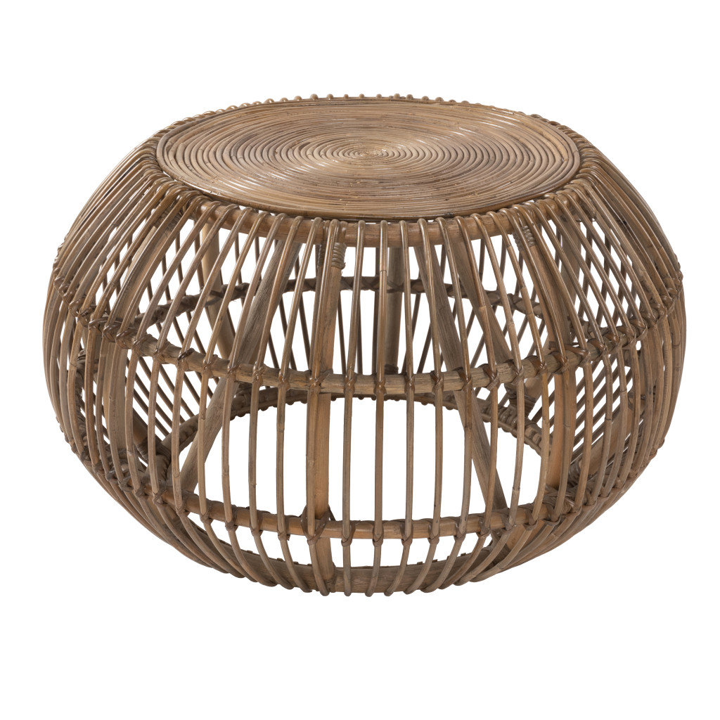 Bay Isle Home Natasa Natural Rattan Round Distressed Coffee Table Wayfair