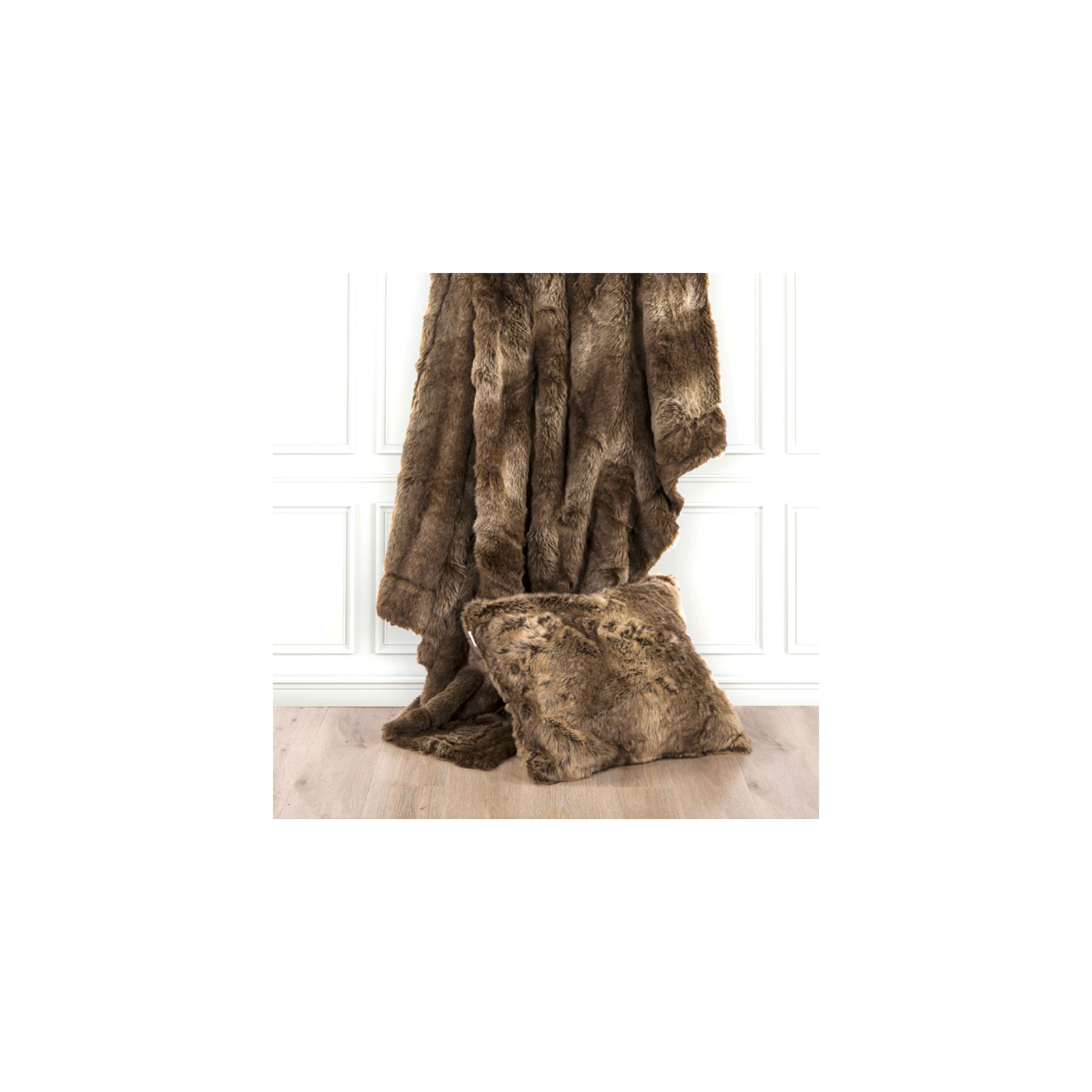 Wolf Fur Hand Woven Throw Blanket, 60"L x 90" W