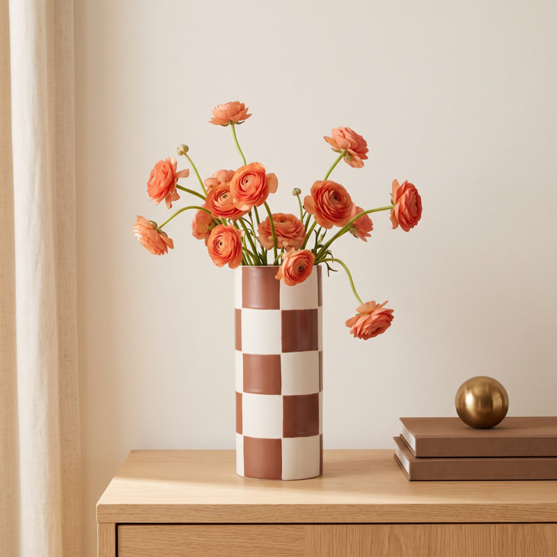 Cleveland Table Vase 1, 12" H x 5" W x 5" D, Terracotta