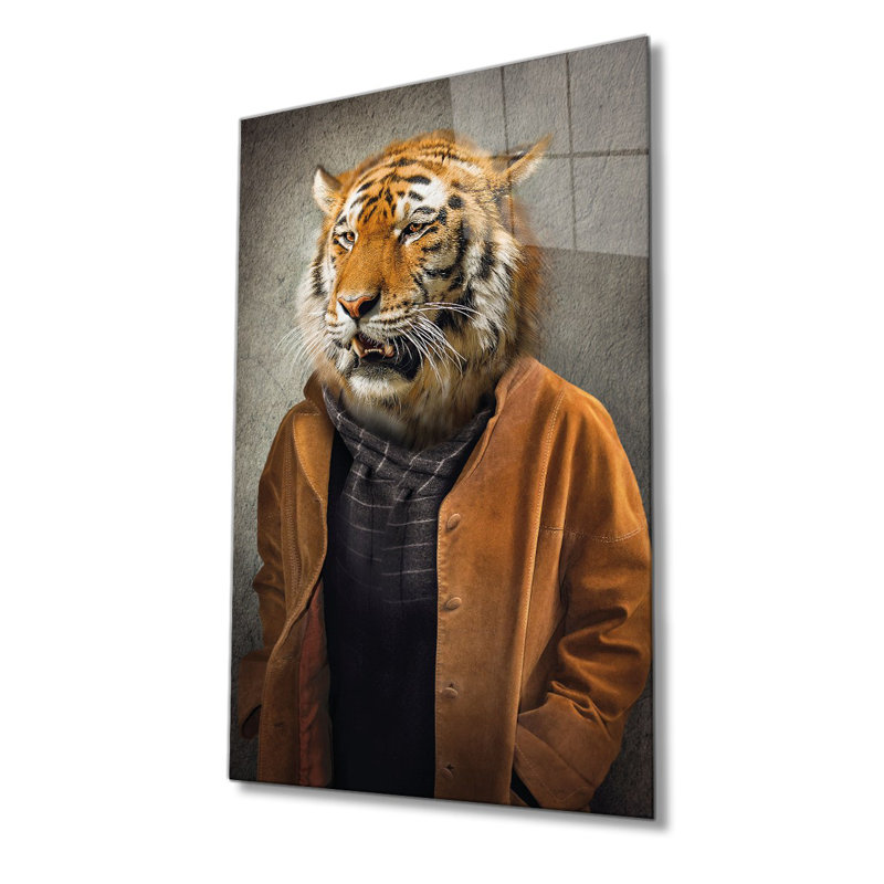 Peinture élégante en verre trempé décoratif, 27,6 po x 43,3 po | 100% verre trempé, épaisseur: 0,16 pouce | Superbe décoration intérieure pour le salon, le bureau ou la galerie | Pièce d'art unique, durable et élégante