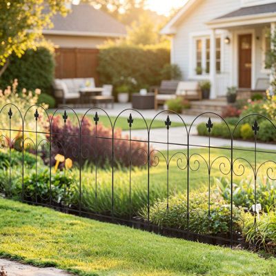 112cm H x 0.1cm W Metal Border Fencing Included