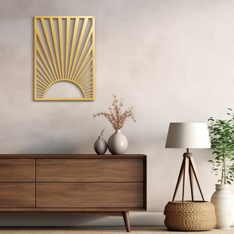 Décoration murale décorative murale en métal, H 30 po x l 21,43 po x P 0,05 po, Doré