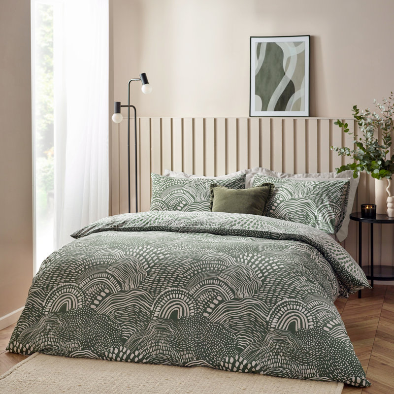 Bramblett Cotton Blend Abstract Bedding with Pillowcases Included, Double Duvet Cover + 2 Standard Pillowcases 