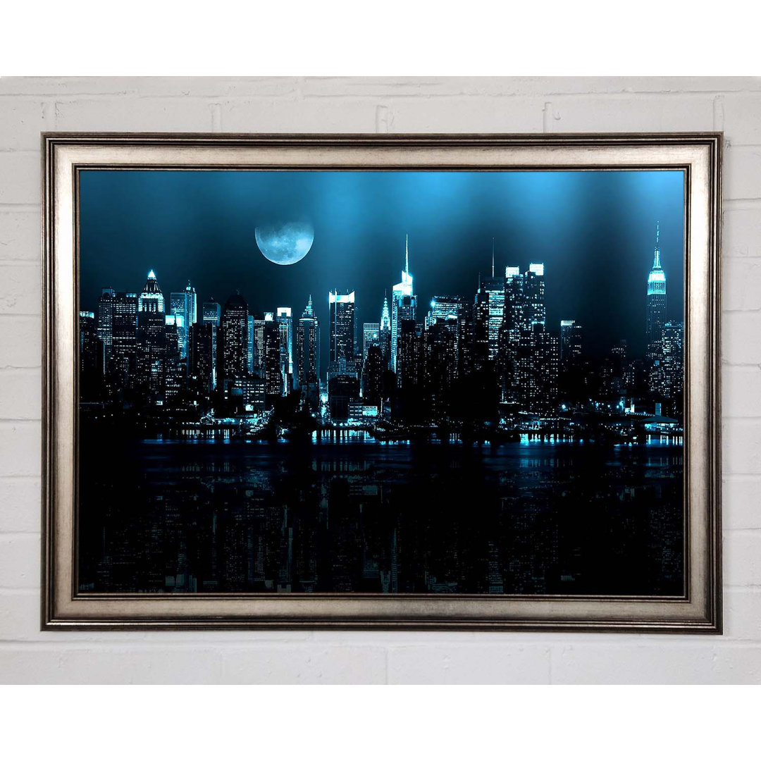 New York City Blue Moon Nights - Einzelne Bilderrahmen Kunstdrucke