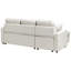 Corner Sofa Bed NASSJO Faux Linen Light Beige 3 Seater-3369919-3369861