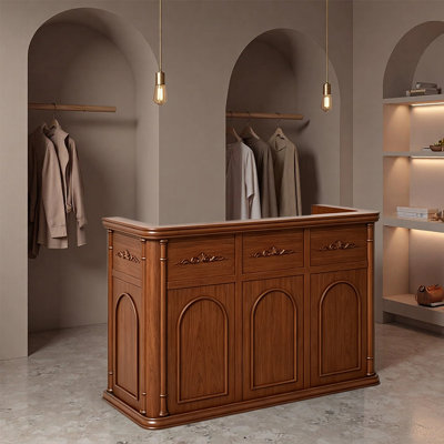 Bureau de réception rétro de haute qualité - comptoir élégant pour salon, boutique ou magasin de détail
