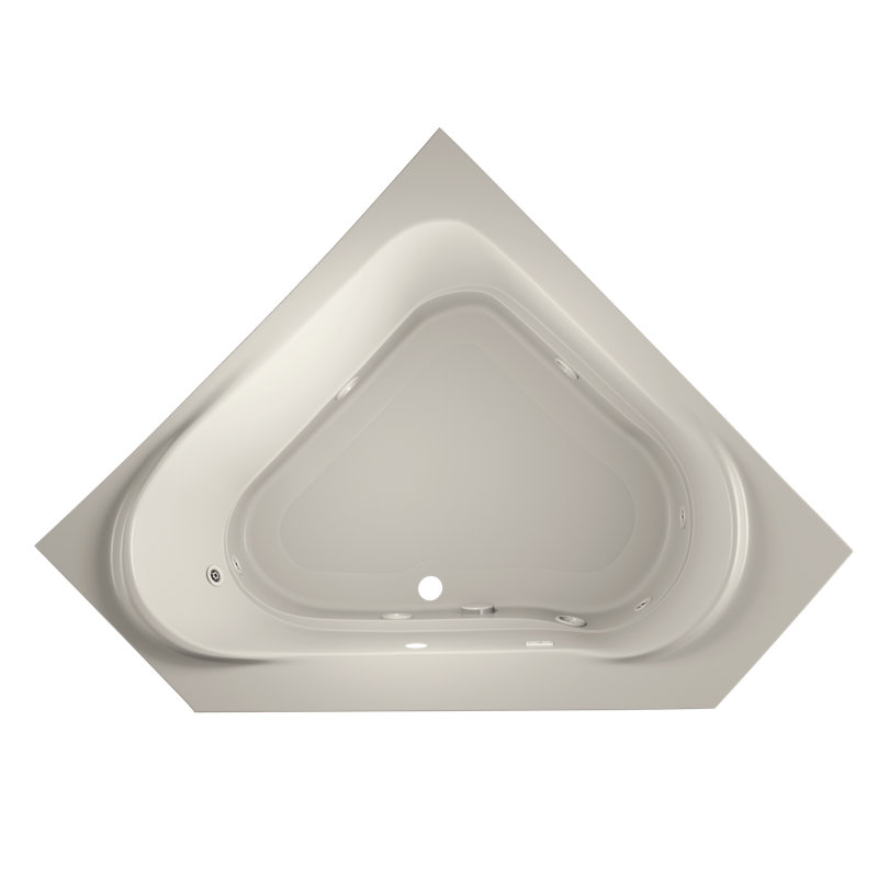 Capella® 60" x 60" Corner Whirlpool Bathtub, Yes, Oyster