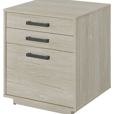 Classeur contemporain à 3 ou 4 tiroirs de bureau autoportant en gris délavé blanc, avec accoudoirs et design, largeur de 20,09 pouces, armoire de style contemporain à 25 tiroirs