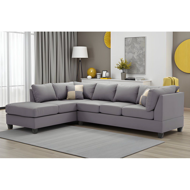 Canapé modulaire Belize, Similicuir gris
