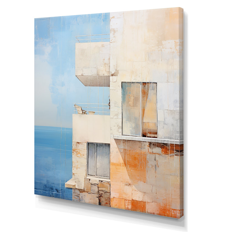 «Soft Color Cubic Beach House III», reproduction sur toile, Toile tendue, H 20 po x l 12 po x P 1 po