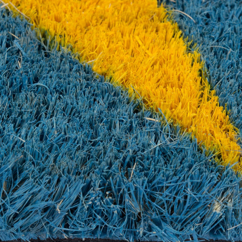 Paillasson Natural Coir, bonjour 17 x 29, Hello Sunshine, bleu