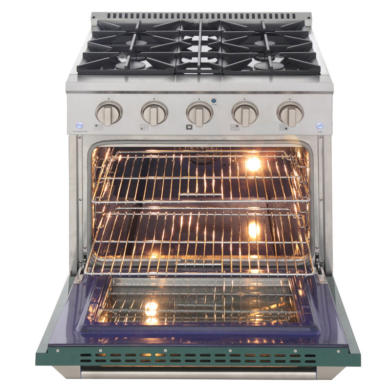 30" 4.2 Cu. ft. Freestanding Gas with Convection Oven, Natural Gas, Green