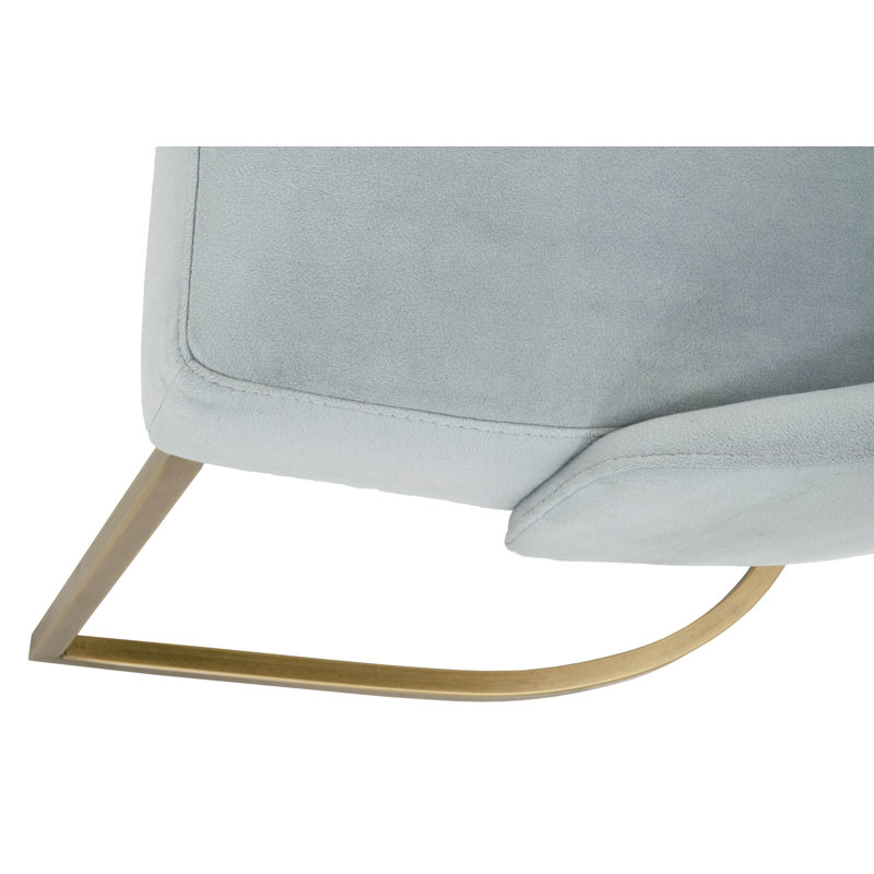 Chaise d'appoint rembourrée Bak, Acier inoxydable doré brossé, Perle de Peyton LiveSmart
