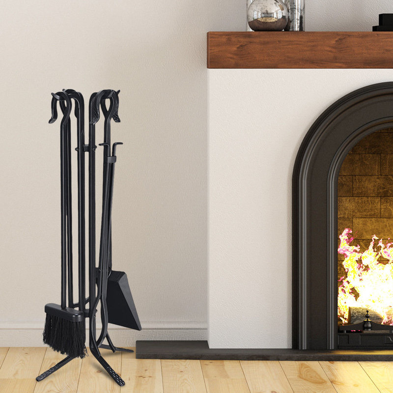 Beau Iron Fireplace Tool Set