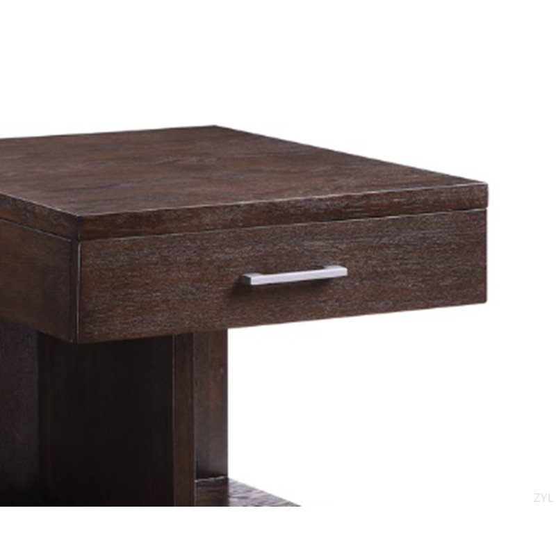 Walnut Finish End Table