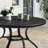 41'' Round Metal Outdoor Patio Dining Table With Umbrella Hole