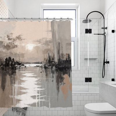 Rideau de douche neutre neutre 72 po x 72 po, beige
