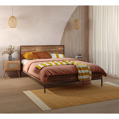 Varela Queen Steel Legs Platform Bed