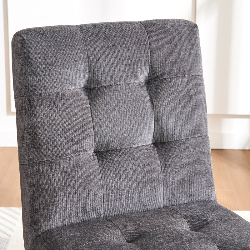 Chaise d'appoint rembourrée Nieck, Gris anthracite, 6