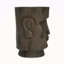 Table d'appoint d'extérieur, tabouret de table de bout à piédestal de statue de l'île de Pâques, pour terrasse de patio